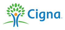 Cigna Logo: Health insurance company logo featuring a tree with people and leaves, symbolizing growth and well-being.