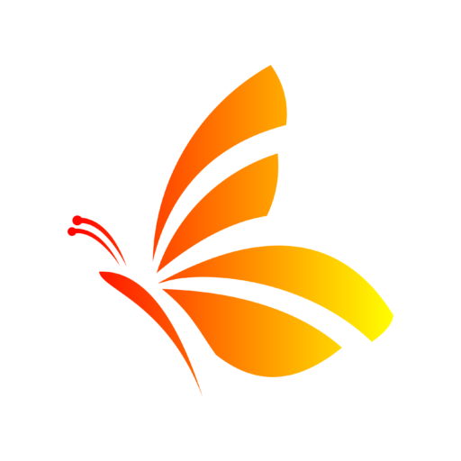 Sacramento MH Favicon: Abstract orange butterfly logo representing mental health and wellness in Sacramento.